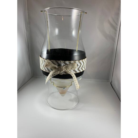 Vintage Repuposed Hurricane Shade with Hanging Tea Light Candle Holder Painted - Picture 1 of 1